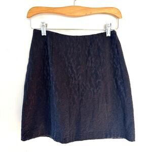 Vintage 90s Express Black Floral Brocade Mini Skirt Indie Grunge Goth  3/4